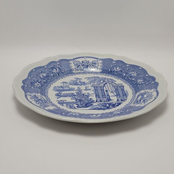 Spode Blue Room Collection Regency Series England Pagoda Dinner Plate 11 Inches - Picture 6 of 13